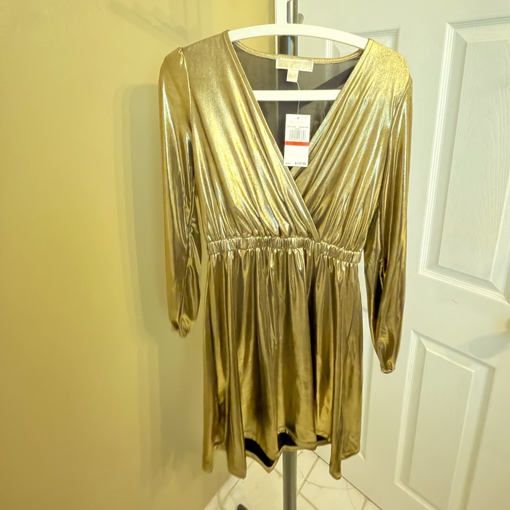 Michael Kors Beautiful Gold Long Sleeve Dress